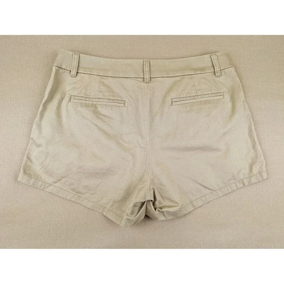 J. Crew Women's 8 Beige Tan Khaki Chino 100% Cotton Shorts 3.5" Inseam Mid Rise - Picture 6 of 11